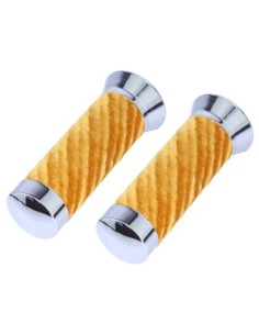 Custom Swirl Velour Grips 7/8 long 130mm Gold.